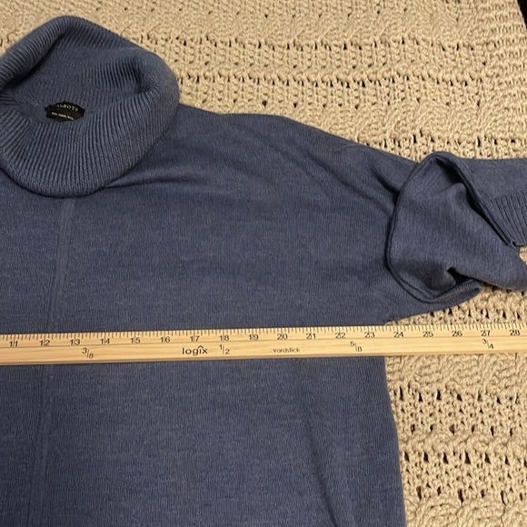 TALBOTS Pure Merino Wool Sweater Turtleneck Pockets Dolman sleeves women’s Sz XL - Picture 9 of 15